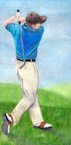 Fore - coloured pencil work done for The Better Business Bureau Golf Tournament