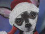 Painting of Chihuahua Puppy at Christmas